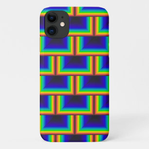 vierkante schalen met zonnespectrum iPhone 11 hoesje
