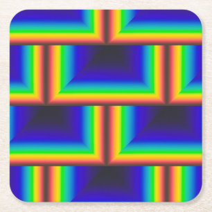 vierkante schalen met zonnespectrum kartonnen onderzetter