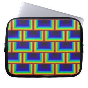 vierkante schalen met zonnespectrum laptop sleeve