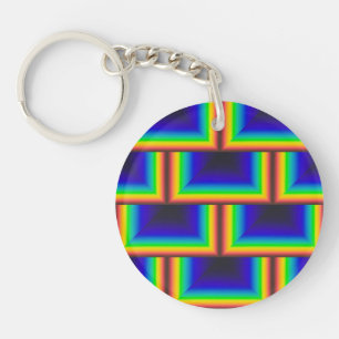 vierkante schalen met zonnespectrum sleutelhanger