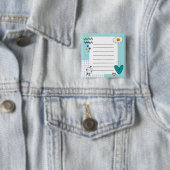 Vierkante Schattigee Doodle Cartoon Memo Notities Vierkante Button 5,1 Cm (In situ)