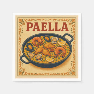 Vierkante servet (Paella, Retro stijl)