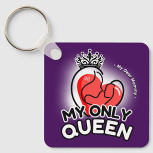 Vierkante Sleutelhanger: My Only Queen (paarse) Sleutelhanger