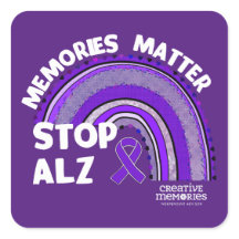 Vierkante sticker Alzheimer's Association Langste 