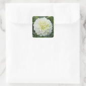 Vierkante sticker met elegante witte dahlia (Tas)