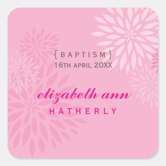 VIERKANTE STICKER :: modern dahlia 5 (Voorkant)