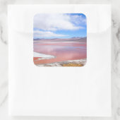 Vierkante sticker van Laguna Colorada in Bolivia (Tas)