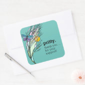 Vierkante Sticker voor Butterfly Fields Design Squ (Envelop)