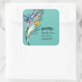 Vierkante Sticker voor Butterfly Fields Design Squ (Tas)