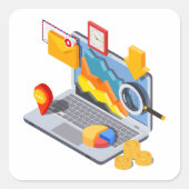 Vierkante Sticker voor laptopcomputergebruik (Voorkant)