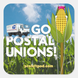 Vierkante Stickers (6/pg) - Go Postal Unions!