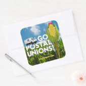 Vierkante Stickers (6/pg) - Go Postal Unions! (Envelop)