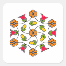 Vierkante Stickers-Flower Series#63 Vierkante Sticker