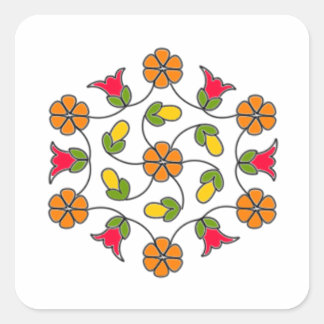 Vierkante Stickers-Flower Series#63 Vierkante Sticker
