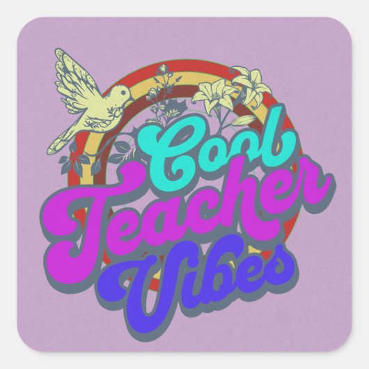 Vierkante Stickers schoolleraren (Voorkant)