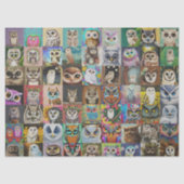 Vierkante uilen decoupage tissuepapier (Voorkant)