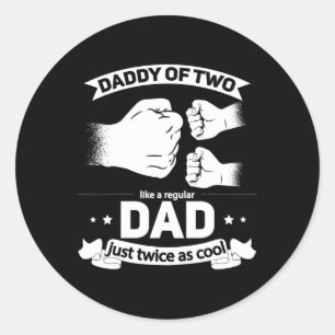 vierkante vaders dag vader van twee koele papa van ronde sticker