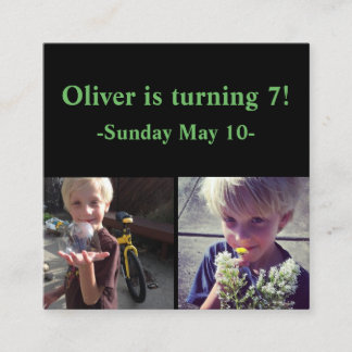 Vierkante verjaardagsuitnodigingen (verpakking van informatiekaartje