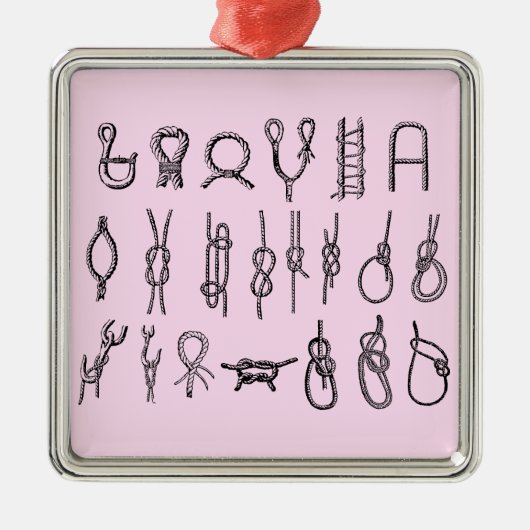 Vierkante versiering met knopen metalen ornament (Voorkant)