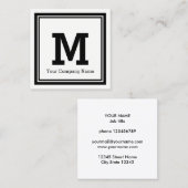 Vierkante visitekaartjes met aangepaste monogram l (Voorkant / Achterkant)