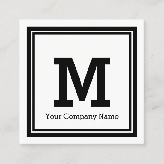 Vierkante visitekaartjes met aangepaste monogram l (Voorkant)