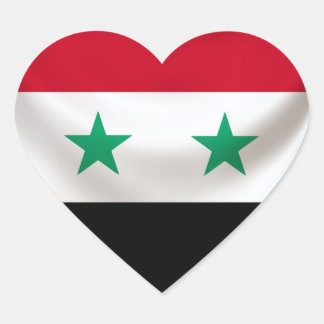 Vierkante vlag van Syrië, ceremonieel gedrapeerd Hart Sticker