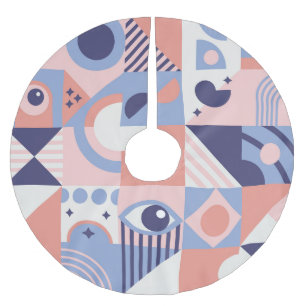 Vierkante vormen: Geometrisch Abstract Mozaïek Kerstboom Rok
