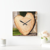 vierkante wand van hout vierkante klok (Huis)