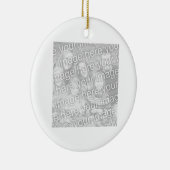 Vierkante witte, afgeronde foto's keramisch ornament (Rechts)