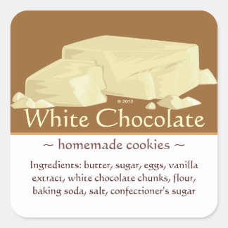 vierkante witte chocolade Stickers