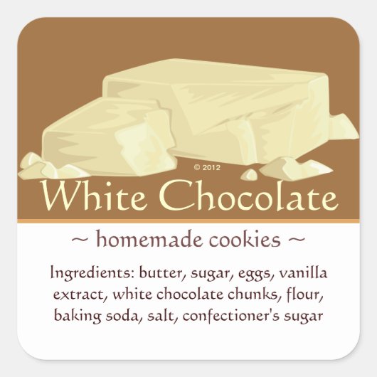 vierkante witte chocolade Stickers (Voorkant)
