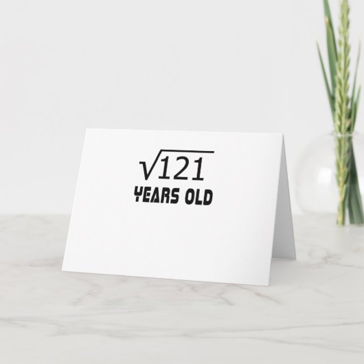 Vierkante wortel van 121 11 jaar oud 11e verjaarda kaart (Voorkant)