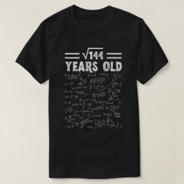 Vierkante wortel van 144 12e verjaardag, 12 jaar o t-shirt