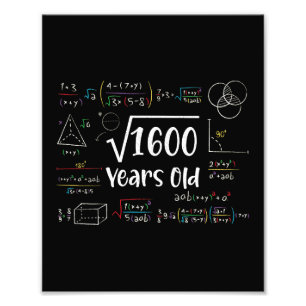 Vierkante wortel van 1600 40e verjaardag 40 jaar o foto afdruk