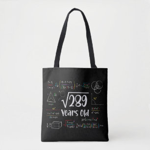Vierkante wortel van 289 17e verjaardag 17 jaar ou draagtas
