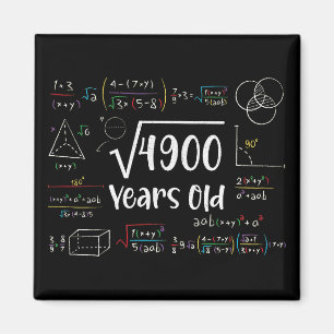 Vierkante wortel van 4900 70e verjaardag 70 jaar o magneet