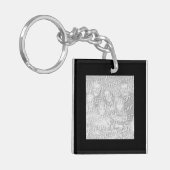 Vierkante zwarte rand foto sleutelhanger (Voorkant Links)