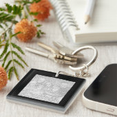 Vierkante zwarte rand foto sleutelhanger (Voorkant Rechts)