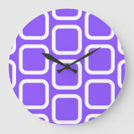 Vierkanten in witte en violette werpkussen grote klok