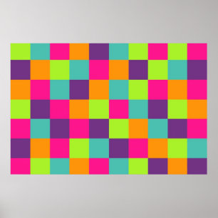 Vierkanten Patroon Poster