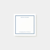 Vierkantig professioneel stoffig blauwe rand brief
