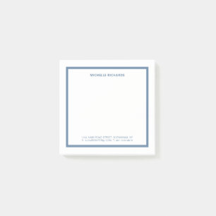 Vierkantig professioneel stoffig blauwe rand brief post-it® notes