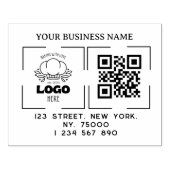 Vierkantige aangepaste bedrijfslogo QR-code & adre Rubberstempel (Afrduk)