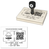 Vierkantige aangepaste bedrijfslogo QR-code en adr Rubberstempel (Gestempeld)