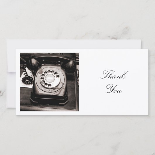 Vierkantige foto - Oude telefoon Bedankkaart (Voorkant)