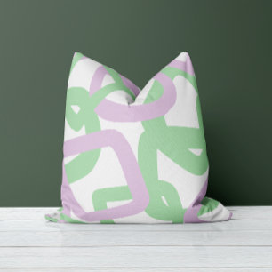 Vierkantige knoop muntgroen & lavendel kussen