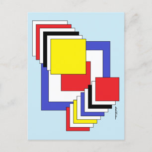 Vierkantjes Abstract Briefkaart