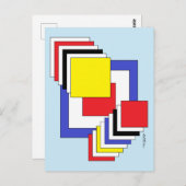 Vierkantjes Abstract Briefkaart (Voorkant / Achterkant)