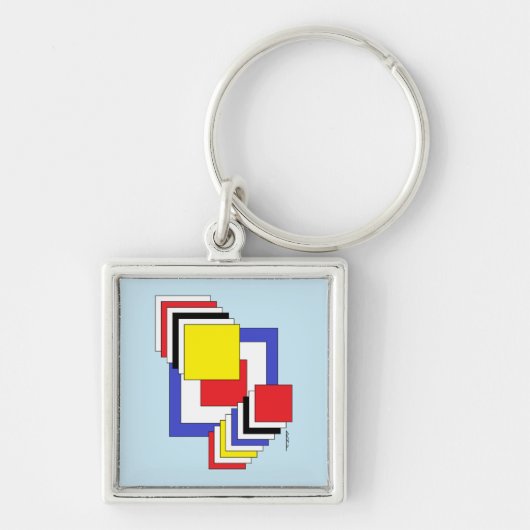 Vierkantjes Abstract Sleutelhanger (Voorkant)