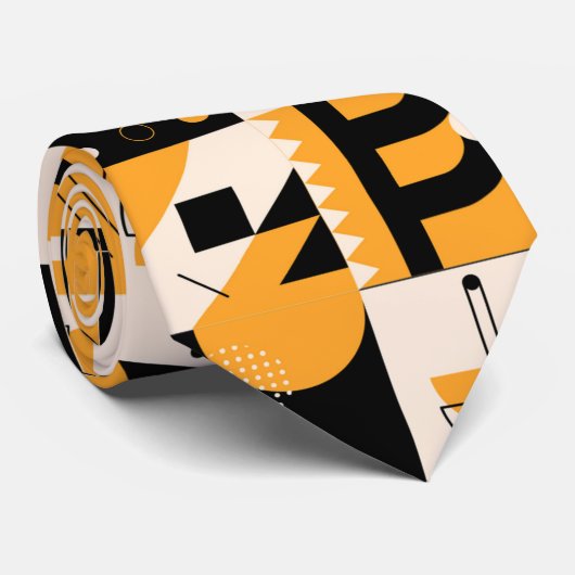 Vierkantjes Abstracte geometrische patroonstropdas Stropdas (Opgerold)